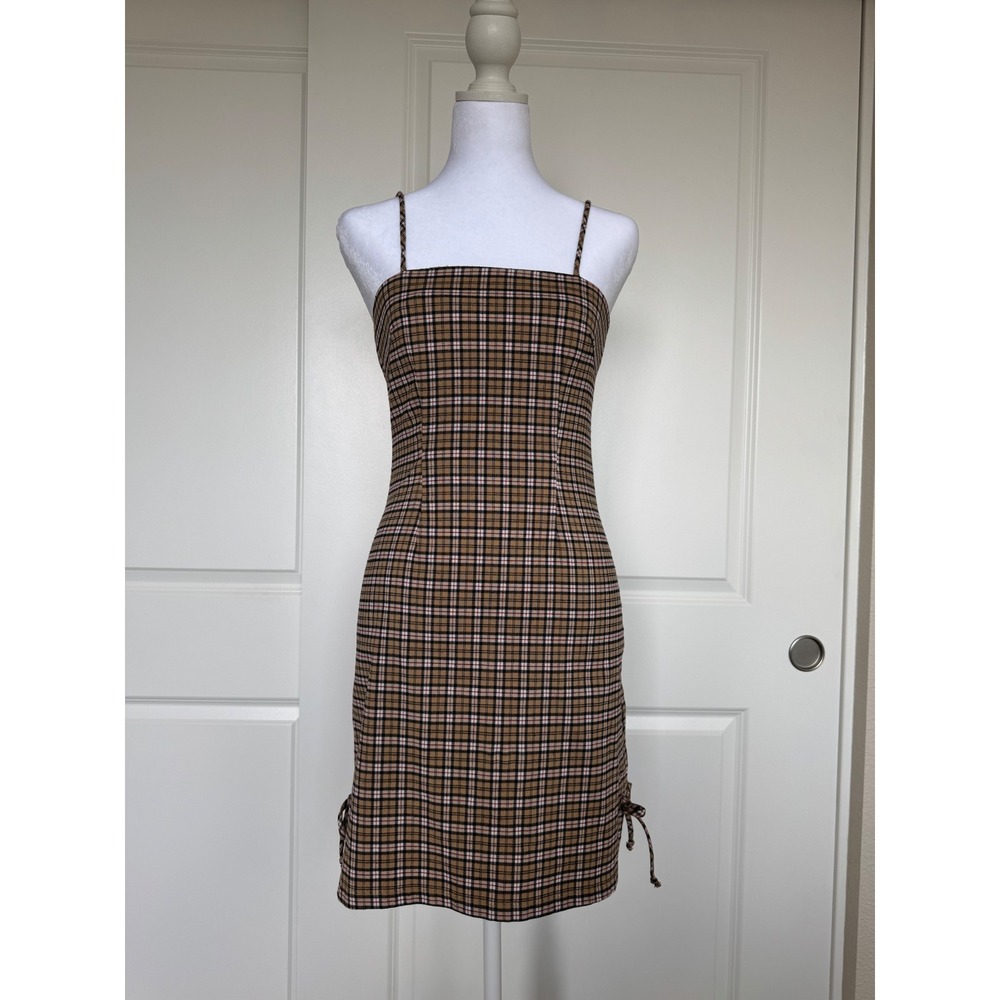 Plaid cami mini dress